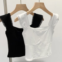 76186 Áo Vest ren trắng không tay Slim-fit dành cho nữ