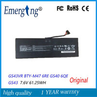 7.6V 61.25wh Pin máy tính xách tay mới cho MSI gs43vr BTY-M47 6RE GS40 6QE gs43