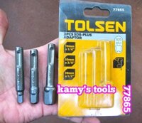 77865 Bộ 3 đầu chuyển khoan đuôi chuôi chân gài 4 rãnh sds plus sang bắn tháo mở bulong tuýp 1/4 3/8 1/2 inch Tolsen