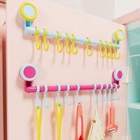 [7823 Bộ sưu tập người] Móc cốc hút nhà bếp Móc treo đường ray trượt một hàng Móc treo không thủng Tủ Giá lưu trữ Cửa trượt 2613