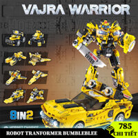 [785 Chi Tiết] Đồ chơi lắp ráp Robot Bumblebee , lắp ráp mô hình Robot, mô hình xe dạng hộp giấy nhựa ABS