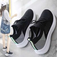 79 Phong Cách Mới Xuân Và Mùa Hè Lady Fashion Hundred Running Shoes Fly Dệt Sneaker Mặt Lướ