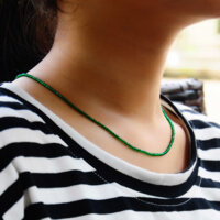 7a Sưu Tập Lớp Mã Não Xanh Vòng Cổ 2-3 Mm Nguyên Bản Tốt Hạt Mini Phong Cách Cô Gái Hạt Tròn Xương Đòn Dây Xích 3.5