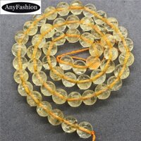7a (trên cùng) Hạt đá Citrine 6 / 8 / 10mm Tròn 100% Vòng tay tự làm bằng đá rời tự nhiên