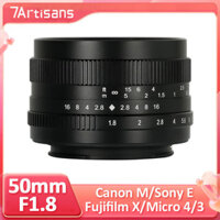 7artisans 50mm F1.8 APS-C Khẩu độ lớn Chân dung lấy nét thủ công Ống kính máy ảnh Micro Phù hợp cho Canon EF-M Sony E Fuji FX M43