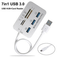 7in1 3 Cổng USB TYPE C 3.0 HUB + 4 Cổng Mở Rộng SD TF MS, M2 MMC Bộ Chuyển Đổi Đầu Đọc Thẻ Nhớ Cho Đĩa U PC Bàn Phím Chuột Laptop