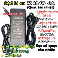 [7S3A - QH] Sạc 7S 29.4V 3A có quạt tản nhiệt, có đèn báo đầy (ToolVN)