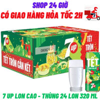 7Up Chanh Nước Ngọt Có Ga Lon Cao Thùng 24 Lon- Shop 24 Giờ