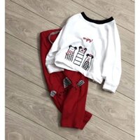 (8-21kg) Bộ nỉ trẻ em chuột trắng đỏ (có ảnh thật)