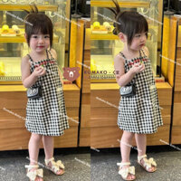 [8-21kg] Váy Đầm Bé Gái 2 Dây Kẻ Sọc Caro Mix Túi Viền Ren Style Hàn @minibebe 1 tuổi đến 5 tuổi - Ảnh chính chủ KUMAKO