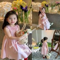 [8-26kg]Váy đầm bé gái-Cổ bèo thắt nơ sau lưng siêu đẹp