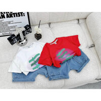 (8-30kg) sỉ set bộ jean/ bò áo polo phối kẻ, quần jean đùi cho bé trai