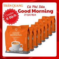 8 BỊCH Cà Phê Sữa Hòa Tan Good Morning Trần Quang 480g cafe sữa 3in1 (bịch 24 gói * 20g)