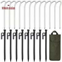 🔥8 Cái Cọc Lều Thép + 12 Cái Cọc Lều Nhôm Bộ Cọc Lều, Chốt Lều Kim Loại Cho Cắm Trại, Tán