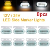 8 Chiếc 12v / 24v 12 Đèn led Xe Tải Bên Đánh Dấu Đèn Báo Tín Hiệu Đèn Hậu Cảnh Báo 3 Chế Độ Xe Kéo Xe Tải
