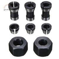 8 Chiếc Bộ Chuyển Đổi Độ Chính Xác Cao Collet Bộ 6 Mm / 6.35 Mm / 8 Mm Collet Chuck Khắc Cắt Tỉa Máy Router Phay Dụng Cụ Cắt