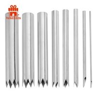 8 Chiếc Đất Sét Lỗ Cắt Gốm Điêu Khắc Dụng Cụ Gốm Sứ Dụng Cụ Kim Loại Bạc Cho Gốm Gốm Đất Sét Thủ Công Lỗ Đục Lỗ Cho Gốm Bộ Điêu Khắc