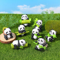 8 Chiếc Dễ Thương Tre Gấu Trúc Bộ Micro Phong Cảnh Đồ Chơi Búp Bê Làm Vườn DIY Bánh Topper Nhà Để Bàn Đồ Trang Trí