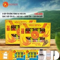 8 Hộp yến sào Nhà Việt 20% Đông Trùng Hạ Thảo (6 lọ/hộp) - Tặng 2 hộp yến tự nhiên 15% + 1 máy xay thịt + 1 dao Hàn Quốc + 1 khăn Hàn Quốc