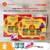8 Hộp yến sào Thiên Hoàng 20% Nhụy Hoa Nghệ Tây 6 lọ/hộp - Tặng 1 bàn ủi Sunhouse SHD1072 + 6 lon yến + 1 dao chặt Hàn Quốc