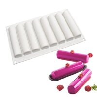 8 Lightning Puff Mousse Bánh Khuôn Silicon Dải Dài Trang Trí Bánh Sô Cô La DIY Dụng Cụ Nướng Bánh