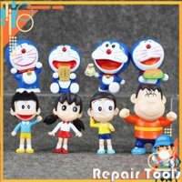 8 Mô Hình Nhân Vật DORAEMON Và Những Người Bạn, Trang trí bánh kem, Trang trí bàn học, bàn làm việc v.v.v..