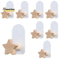 8 Móc Hình, Móc Trang Trí Phòng Trẻ Em, Móc Áo Gỗ, Móc Treo Tường Dính Để Treo Quần Áo