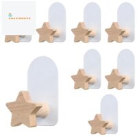 8 Móc Hình, Móc Trang Trí Phòng Trẻ Em, Móc Áo Gỗ, Móc Treo Tường Dính Để Treo Quần Áo