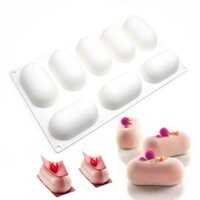 8 Viên Hình Bầu Dục Mousse Bánh Khuôn Món Tráng Miệng Pháp Khuôn DIY Dụng Cụ Nướng Bánh