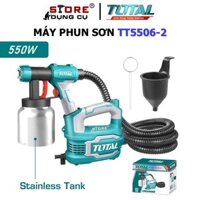 800ml Máy phun sơn dùng điện TOTAL TT5006-2, công suất 550W, 850ml/phú, súng sơn điện cầm tay bình nhôm có vai đeo