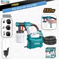 800ml Máy phun sơn dùng điện TOTAL TT5006, công suất 550W, 850ml/phú, súng sơn điện cầm tay bình nhựa có vai đeo