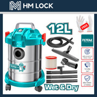 800W MÁY HÚT BỤI 12L TOTAL - HÚT KHÔ VÀ HÚT ƯỚT - HÀNG CHÍNH HÃNG - TVC14122 - HM LOCK