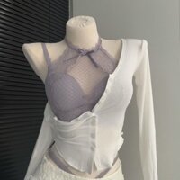 8082 Người Bộ Sưu Tập Tán Tỉnh Trái Tim Thái Chị Ngực Nhỏ Tập Hợp Quần Lót Nữ Nhìn Lớn Che Ngực Dây Cổ Nguyên Chất Desire Ren Gợi Cảm Áo Ngực Cao Su 25.3.10