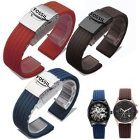 8.13★Fossil Dây Đồng Hồ Đeo Tay Thời Trang Nam Nữ Bằng silicone Cao Su 18 20 22mm