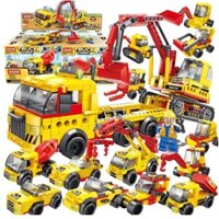 816 CHI TIẾT-HÀNG CHUẨN - BỘ ĐỒ CHƠI XẾP HÌNH Mô Hình MÁY XÚC, Lắp Ráp Mô Hình Xe Cẩu, Mô Hình Xe Tải