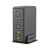 818H 120W 6-Port USB PD Charger 3USB-A+3USB-C PD QC3.0 SCP FCP AFC DCP PPS MTK BC1.2 Fast Charging Desktop Charging Stat