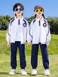 82 Quần Áo Thể Thao Tử Khí Đông Lai, Quần Áo Vườn Trẻ Xuân Thu, Bốn Bộ Quần Áo Ngắn Tay Mùa Hè,