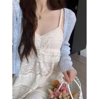 [8344 Bộ sưu tập người] Mùa hè Phong cách mới Phong cách nhẹ nhàng Sang trọng Khâu ren dáng ôm hơn Áo khoác bên ngoài Váy quấn bánh dài vừa phải dành cho nữ