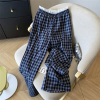 84296 Quần kẻ sọc dây rút thắt lưng co giãn