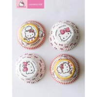 8496 Bộ Sưu Tập Người Học Nhà Bếp Hello Kitty Cốc Muffin Chịu Nhiệt Độ Cao Xuemei Niang Muffin Khay Giấy Thảm Giấy Nướng Bánh Bao Bì 100 Miếng 3.C14