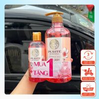 [850ml+250ml] Sữa Tắm Purité Cherry Blossom Shower Gel - Sáng Mịn Da - Hương Hoa Anh Đào và Hoa Hồng
