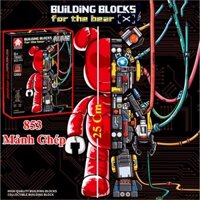852 Chi Tiết - Cao 25 cm - Bộ Đồ Chơi Xếp Hình Hình Gấu Bearbrick Độc Đáo - Lắp Ghép Gấu Bear brick Nửa Người Nửa Máy