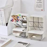 (857) Giá Kệ Đựng Đồ Trang Điểm, Hộp Đựng Đồ Make Up Nhiều Ngăn Có Nắp Vệ Sinh