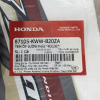87105KWWB20ZA :Tem ốp sườn phải *R313C* dành cho xe Wave S