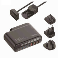 [883] Hub sạc siêu nhanh 6 cổng GaN 140W LDNIO A6140C