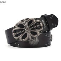 [8c05] Dây thắt lưng có khóa hợp kim có khóa kim loại đầu lâu Y2k bằng da PU Quần jean đa năng Trang trí tiệc Thắt lưng nam [8C]
