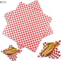 [8c15] 100 Giấy sáp Giấy mỡ cấp thực phẩm Giấy gói thực phẩm Giấy gói cho bánh mì Sandwich Burger Khoai tây chiên Dụng cụ làm bánh giấy dầu (8C)