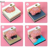 [8c15] Lịch để bàn cây có đèn LED Lịch 2025 Memo Pad Lịch để bàn sáng tạo Ghi chú DIY Notepad Lịch nghệ thuật 3D Khắc giấy Quà tặng Điêu khắc nhà quà tặng cho trường học tại nhà