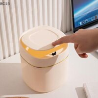 [8c15] Thùng rác để bàn Thùng rác Mini nhỏ Thùng rác bằng nhựa có nắp lắc cho thùng rác văn phòng tại nhà Vệ sinh gia đình [8C]