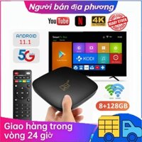 8GRAM +128G ROMThiết Bị Chuyển Đổi D9 TV Box 2.4G+5G Wifi 4K HD Android 11.1 Tivi Box